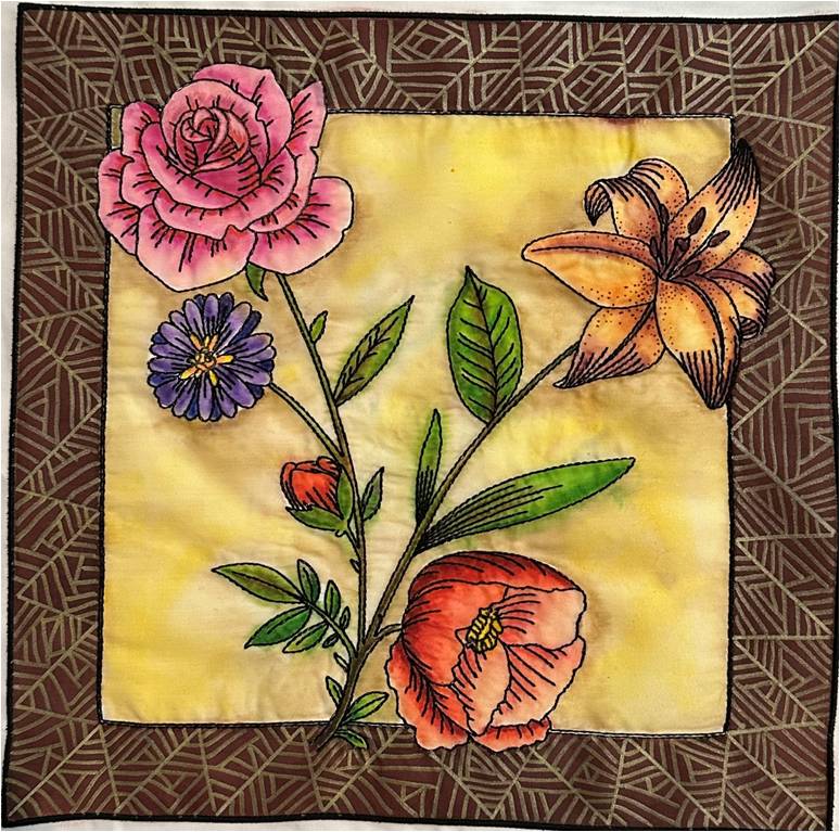 Fabric Painting Intermediate - Florals in Frame with Michele Markey