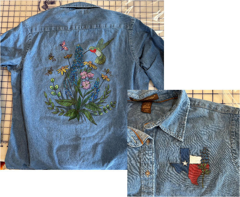 Coloring a Denim Shirt Class with Michele Markey